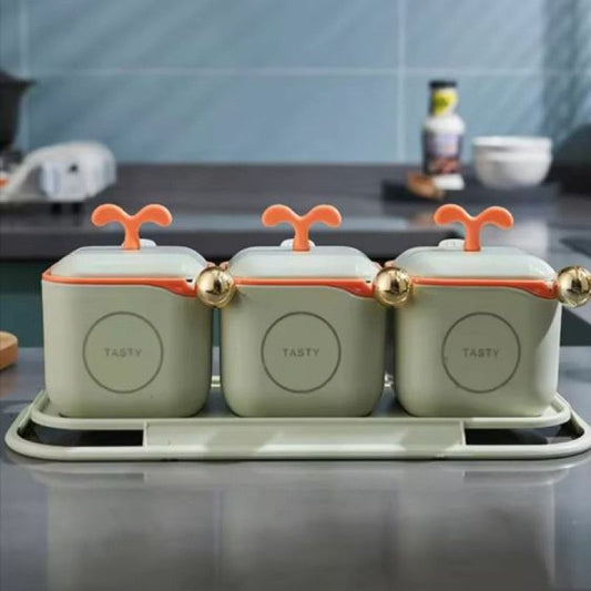 Nordic 3-in-1 Spice Jar Set with Tray & Spoons