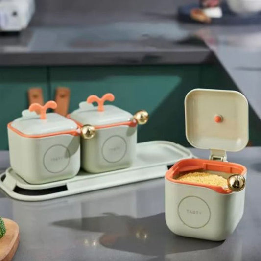 Nordic 3-in-1 Spice Jar Set with Tray & Spoons