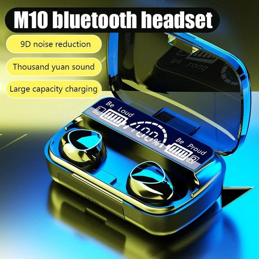 M10 Bluetooth 5.3 TWS Earbuds with LED Display & Mic